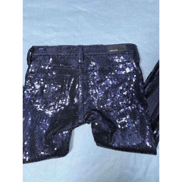 AG Adriano Goldschmied Navy Sequin Ankle Leggings Pants Jeans Size 25 - Picture 5 of 11